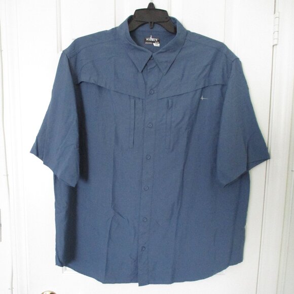 Habit Mens S/S Blue Vented Front SPF 30+ Active Shirt NWOT - Size XL - Picture 2 of 2